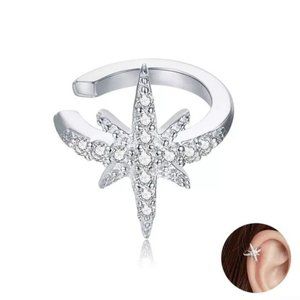 925?Sterling Silver CZ Star Ear Cuff